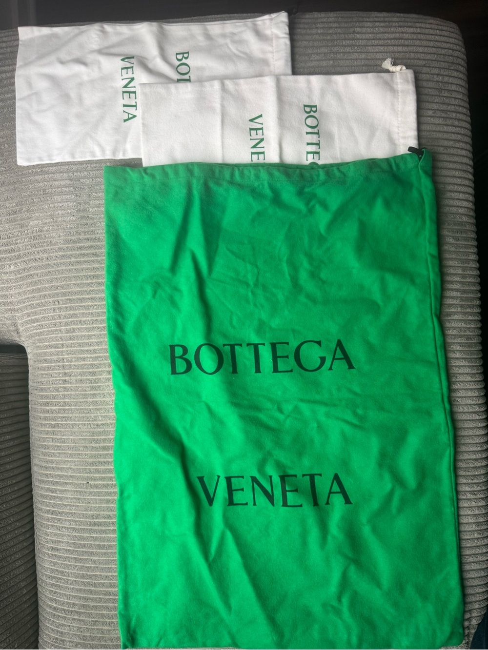 New Large boot shoe bag Bottega Veneta Green Logo Dust Bag